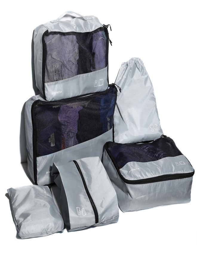 Protecta Pack of 6 Waterproof Packing Cubes for Travel Organizer Bag Set for Clothes, Luggage Organiser, Suitcase Organizer, Lightweight Compression Packing Cubes with Durable Zippers - Image 2